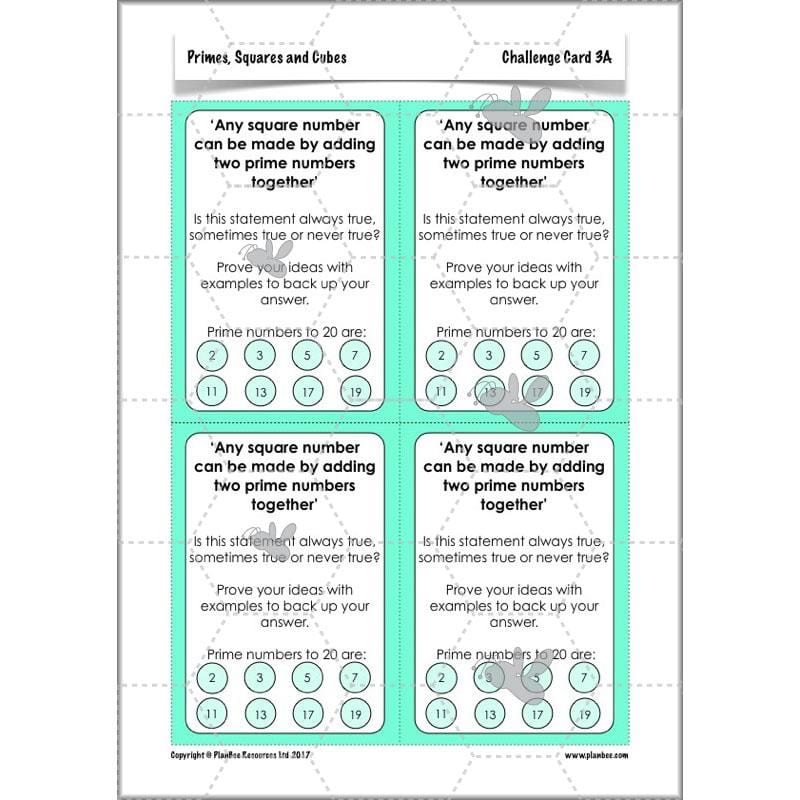 PlanBee Primes, Squares & Cubes - Year 5 Maths Planning & Resources - PlanBee