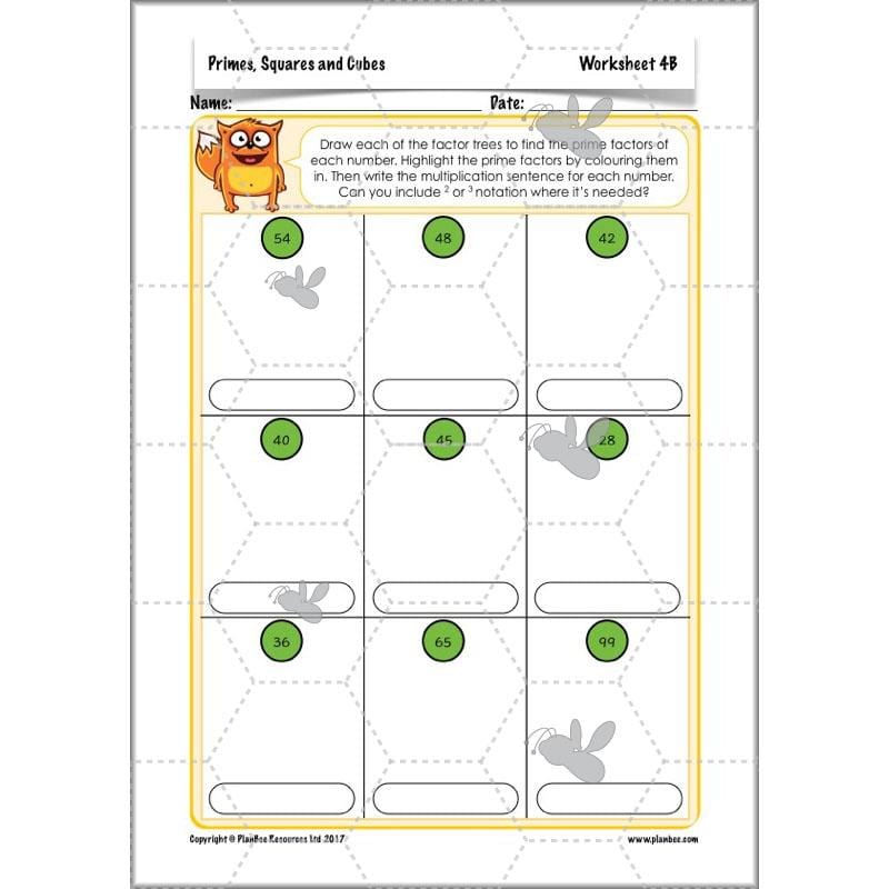 PlanBee Primes, Squares & Cubes - Year 5 Maths Planning & Resources - PlanBee