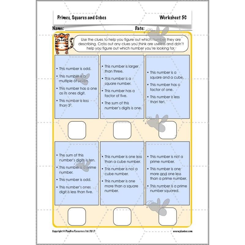 PlanBee Primes, Squares & Cubes - Year 5 Maths Planning & Resources - PlanBee