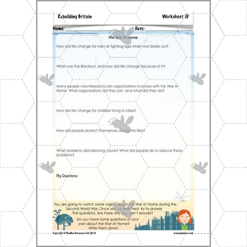 PlanBee Rebuilding Britain - WW2: Primary History Lessons for KS2