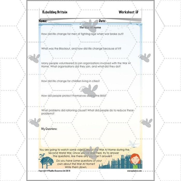 PlanBee Rebuilding Britain - WW2: Primary History Lessons for KS2