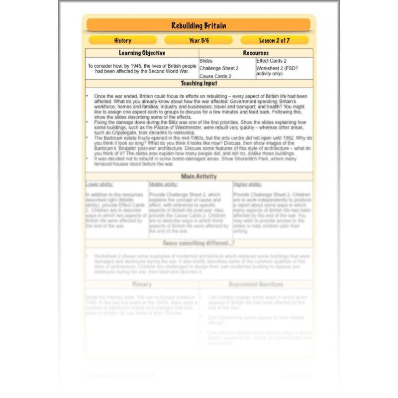 PlanBee Rebuilding Britain - WW2: Primary History Lessons for KS2