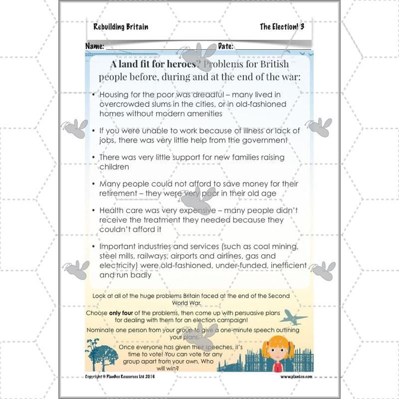 PlanBee Rebuilding Britain - WW2: Primary History Lessons for KS2