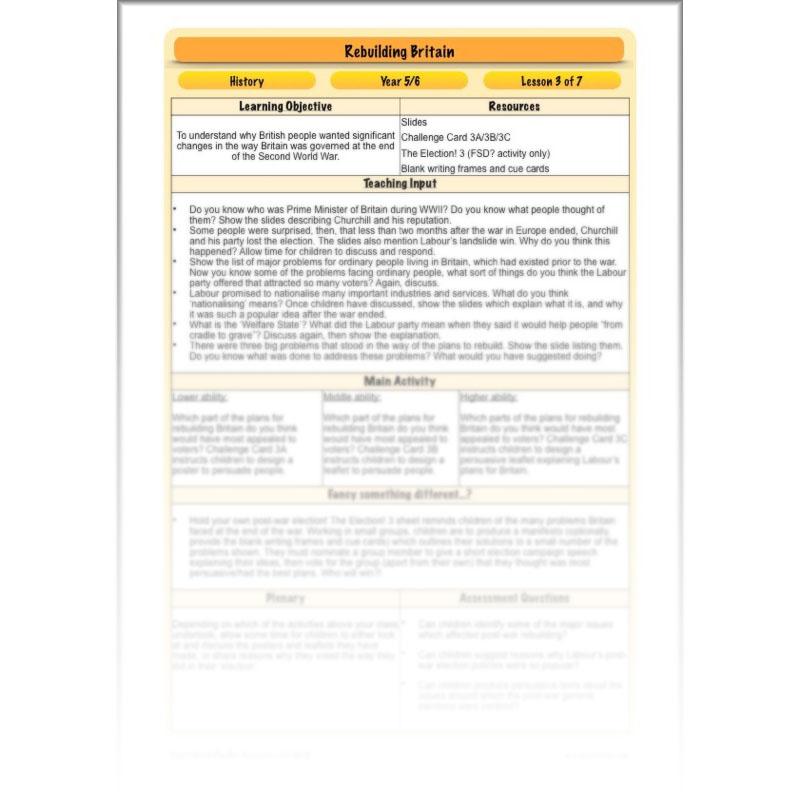 PlanBee Rebuilding Britain - WW2: Primary History Lessons for KS2