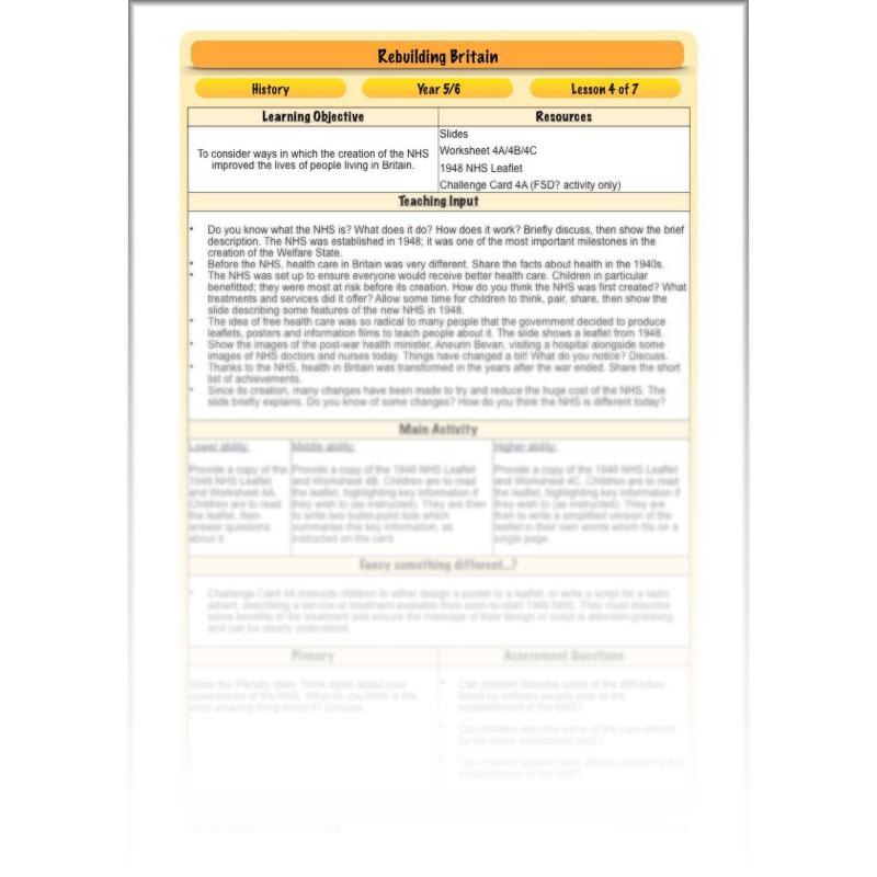 PlanBee Rebuilding Britain - WW2: Primary History Lessons for KS2