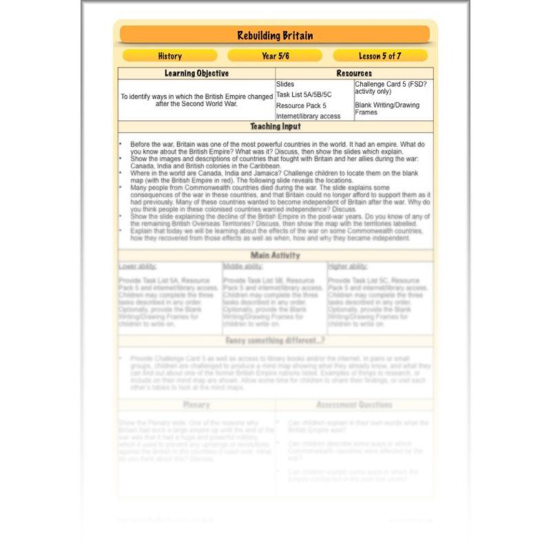 PlanBee Rebuilding Britain - WW2: Primary History Lessons for KS2