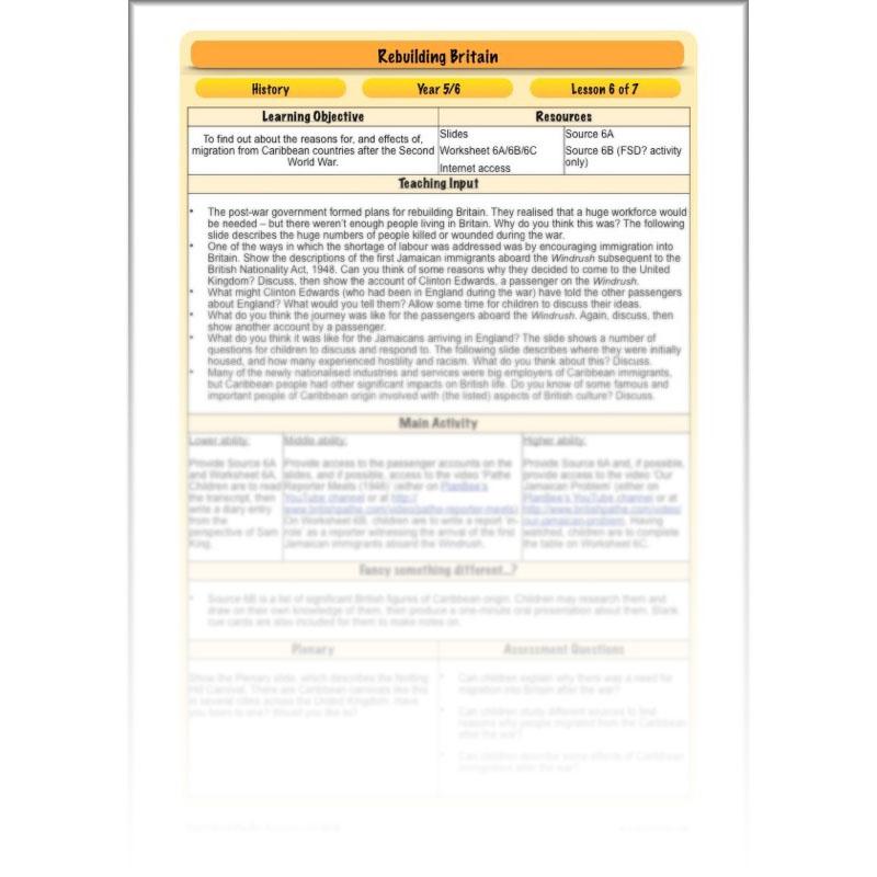 PlanBee Rebuilding Britain - WW2: Primary History Lessons for KS2