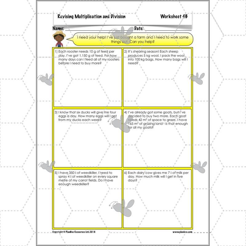 PlanBee Revising Multiplication and Division: Maths Lesson Plans for Year 4