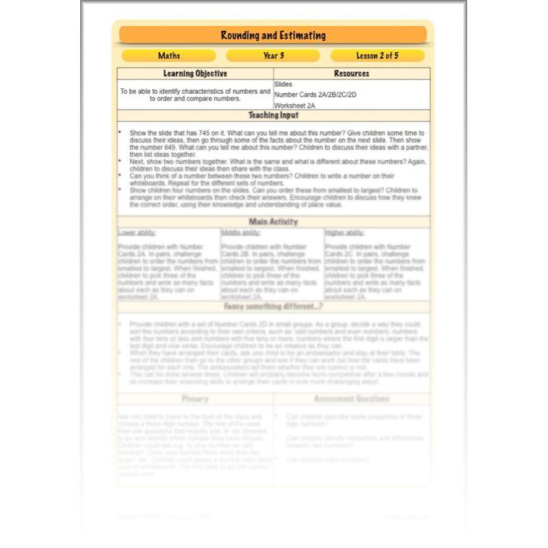 PlanBee Rounding and Estimating: Place Value & Number Maths Lessons - Year 3