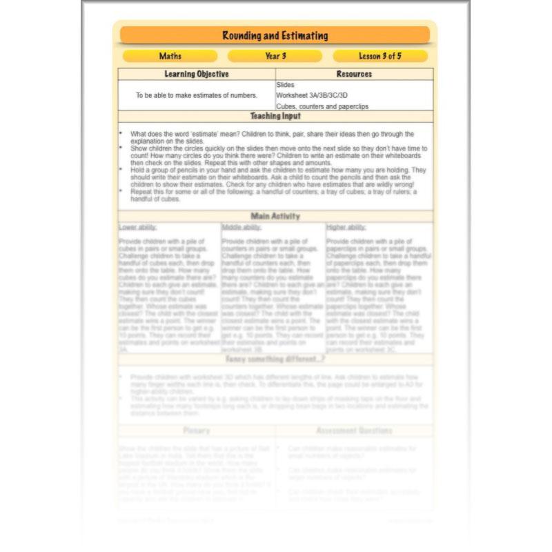 PlanBee Rounding and Estimating: Place Value & Number Maths Lessons - Year 3