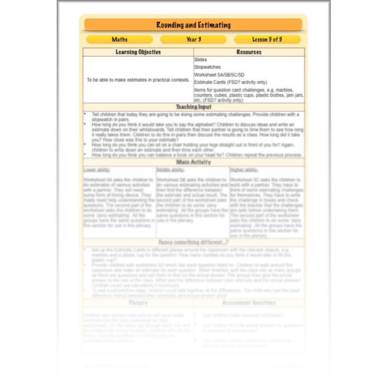 PlanBee Rounding and Estimating: Place Value & Number Maths Lessons - Year 3