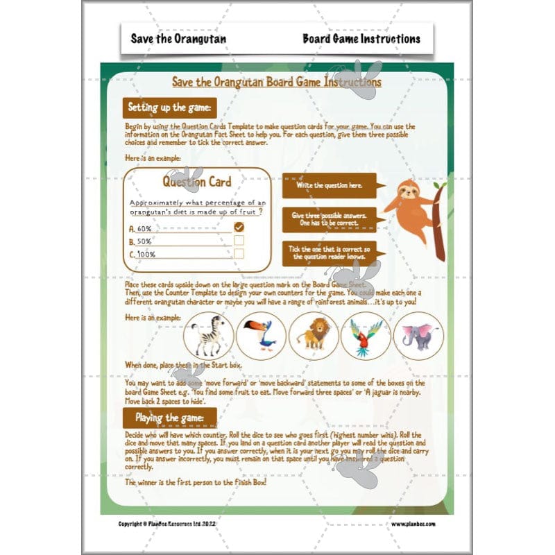 PlanBee Save the Orangutan KS2 Geography Planning Pack | PlanBee