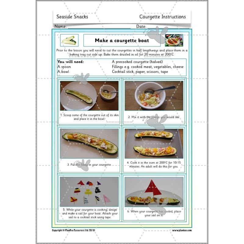 PlanBee Seaside Snacks: Primary DT Cookery Lessons for KS1 from PlanBee
