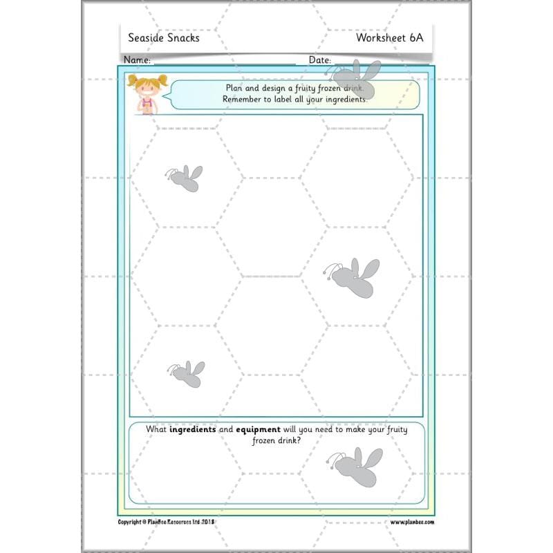 PlanBee Seaside Snacks: Primary DT Cookery Lessons for KS1 from PlanBee