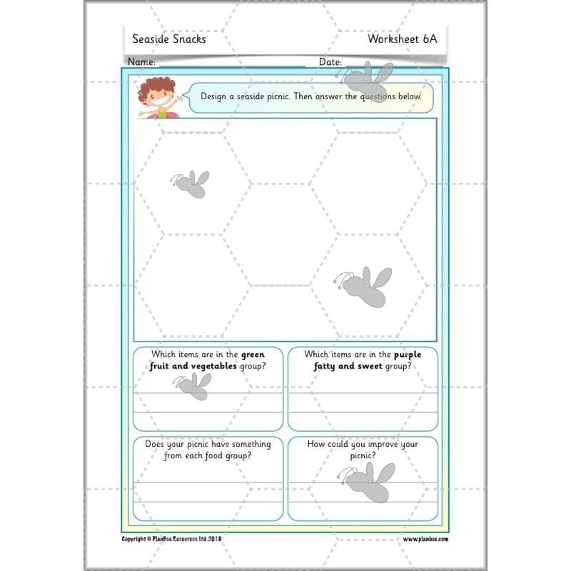 PlanBee Seaside Snacks: Primary DT Cookery Lessons for KS1 from PlanBee