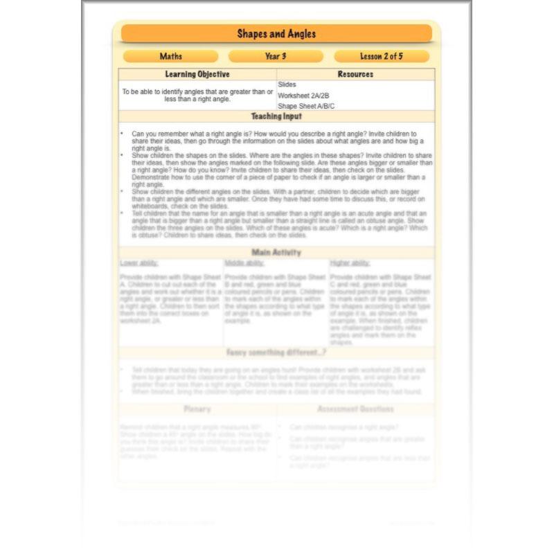 PlanBee Shapes and Angles Year 3 Maths Lessons by PlanBee