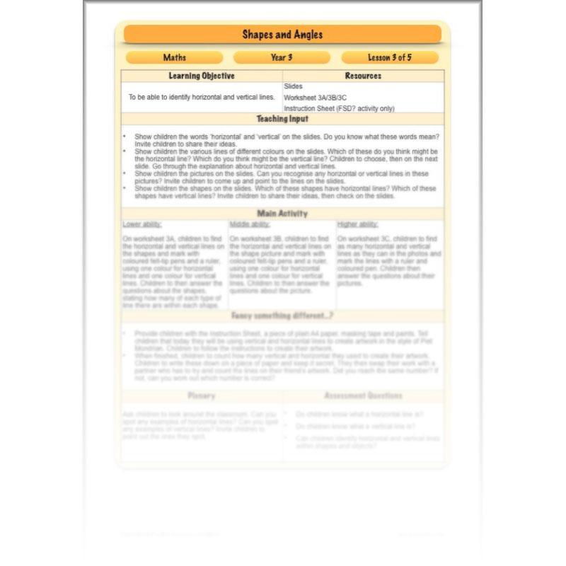 PlanBee Shapes and Angles Year 3 Maths Lessons by PlanBee