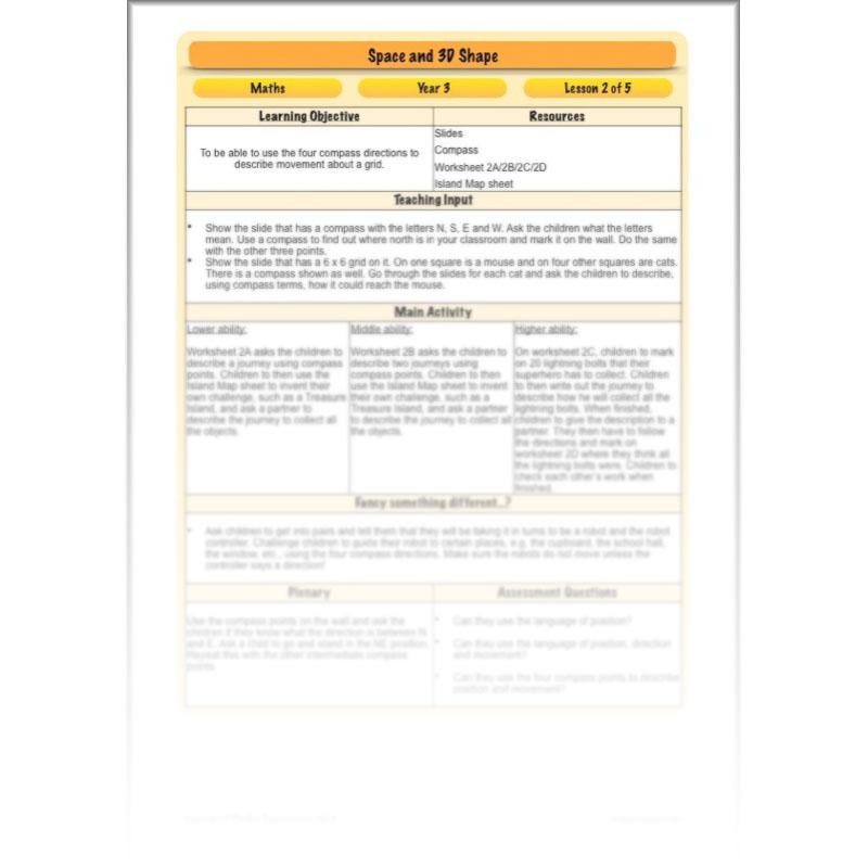 PlanBee 3D Shape and Space Year 3 Maths Lessons by PlanBee