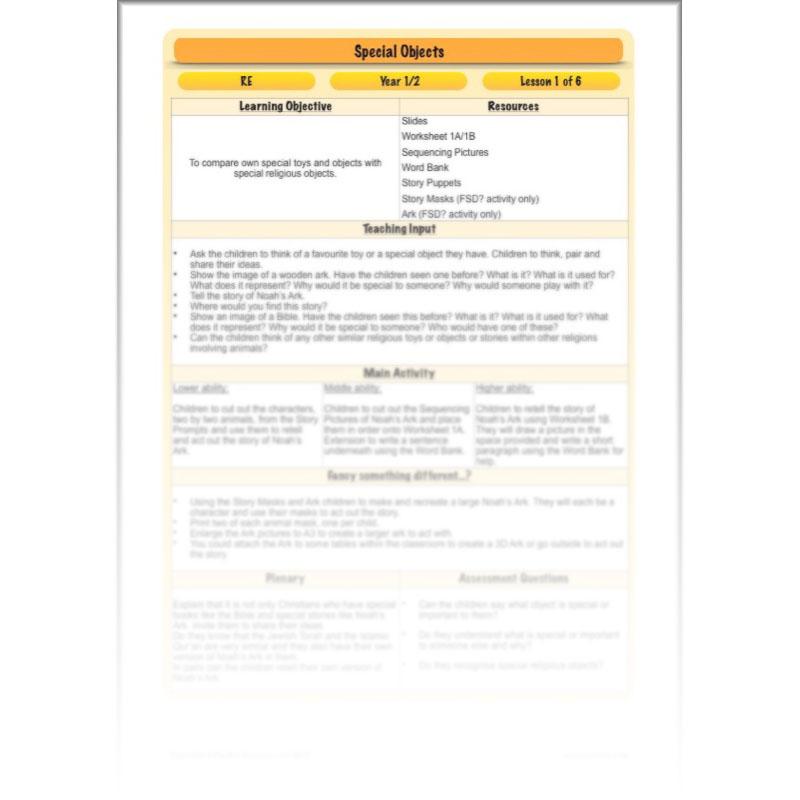 PlanBee Special Objects: World Religions - KS1 Year 1 RE Lesson Planning