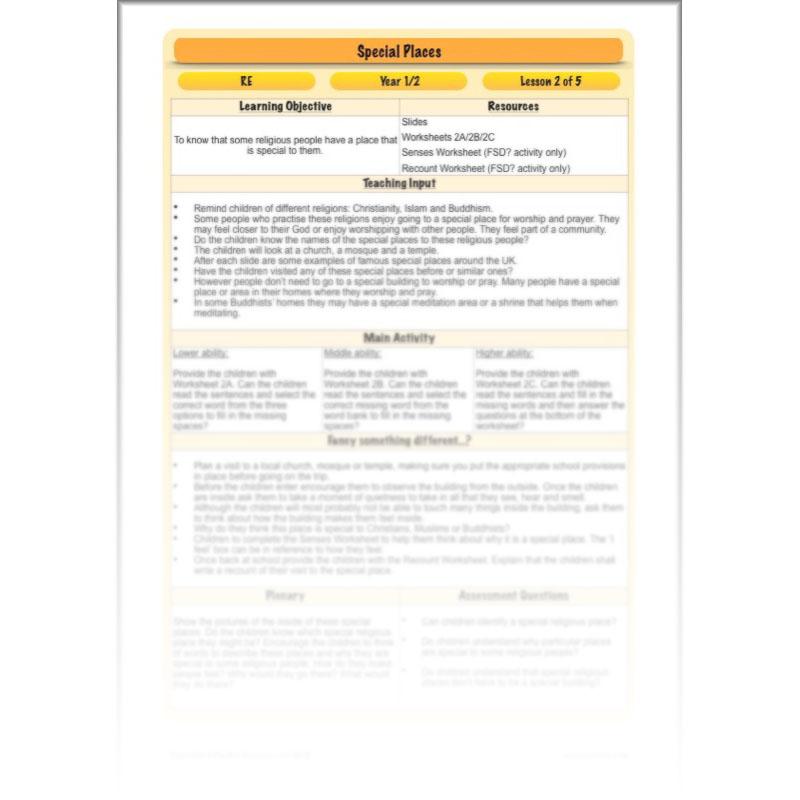 PlanBee Places of Worship & Pilgrimages: KS1 RE Lesson Plans | Year 1 & Year 2