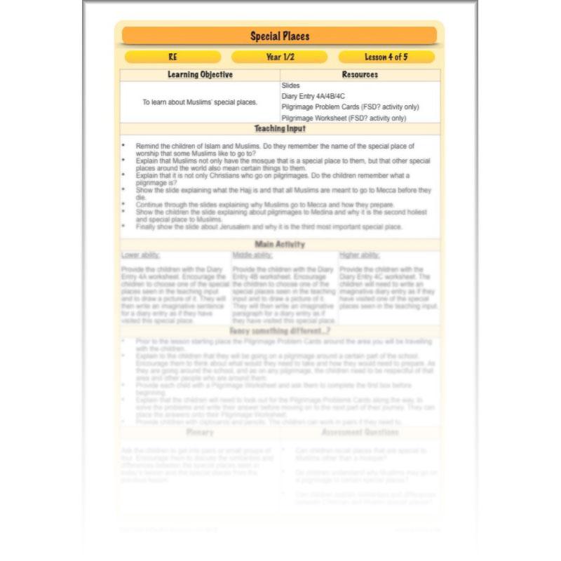 PlanBee Places of Worship & Pilgrimages: KS1 RE Lesson Plans | Year 1 & Year 2