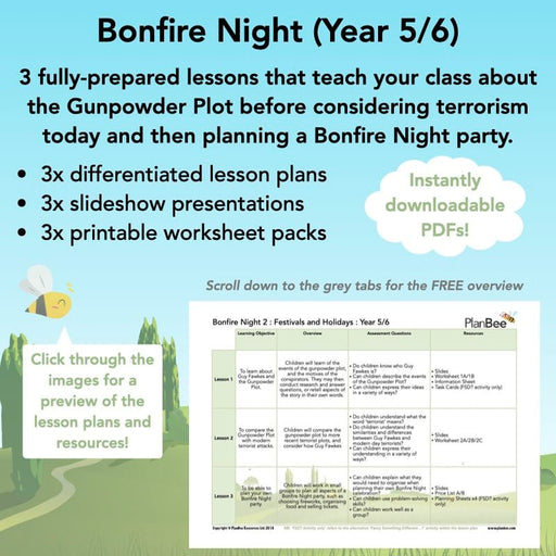 PlanBee Gunpowder Plot KS2 Bonfire Night lessons by PlanBee