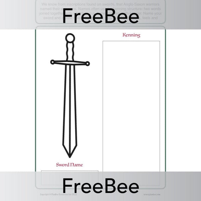 FREE Anglo-Saxon Sword Kenning Template byPlanBee