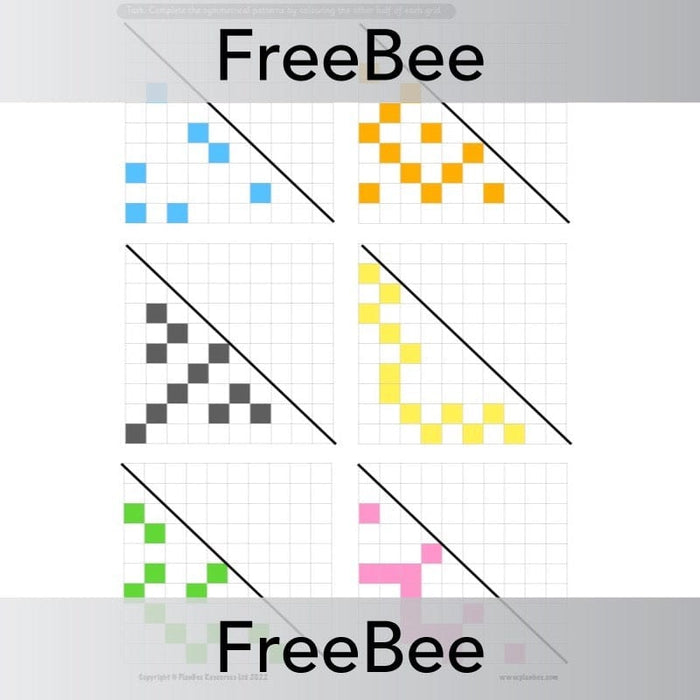 PlanBee FREE Symmetrical Patterns Worksheets by PlanBee