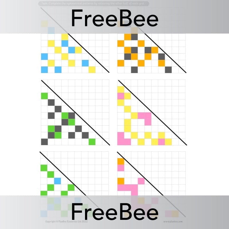 PlanBee FREE Symmetrical Patterns Worksheets by PlanBee