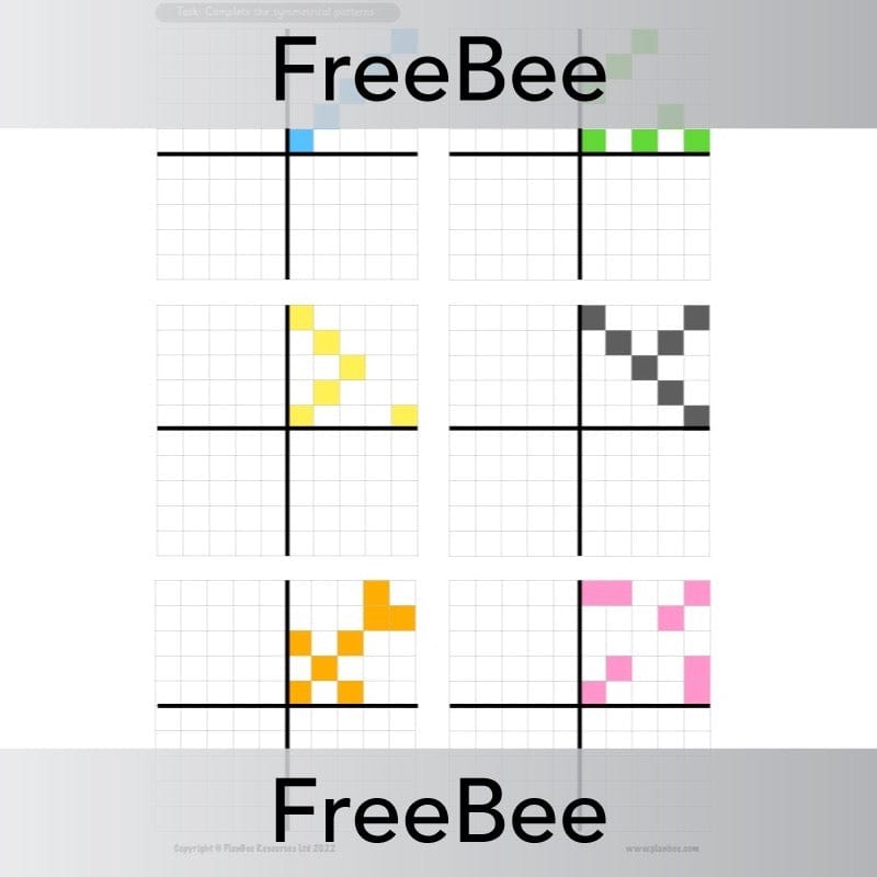 PlanBee FREE Symmetrical Patterns Worksheets by PlanBee