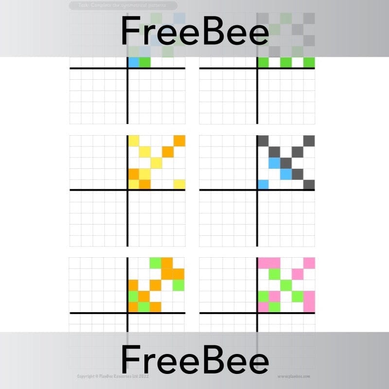 PlanBee FREE Symmetrical Patterns Worksheets by PlanBee