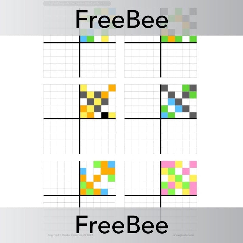 PlanBee FREE Symmetrical Patterns Worksheets by PlanBee