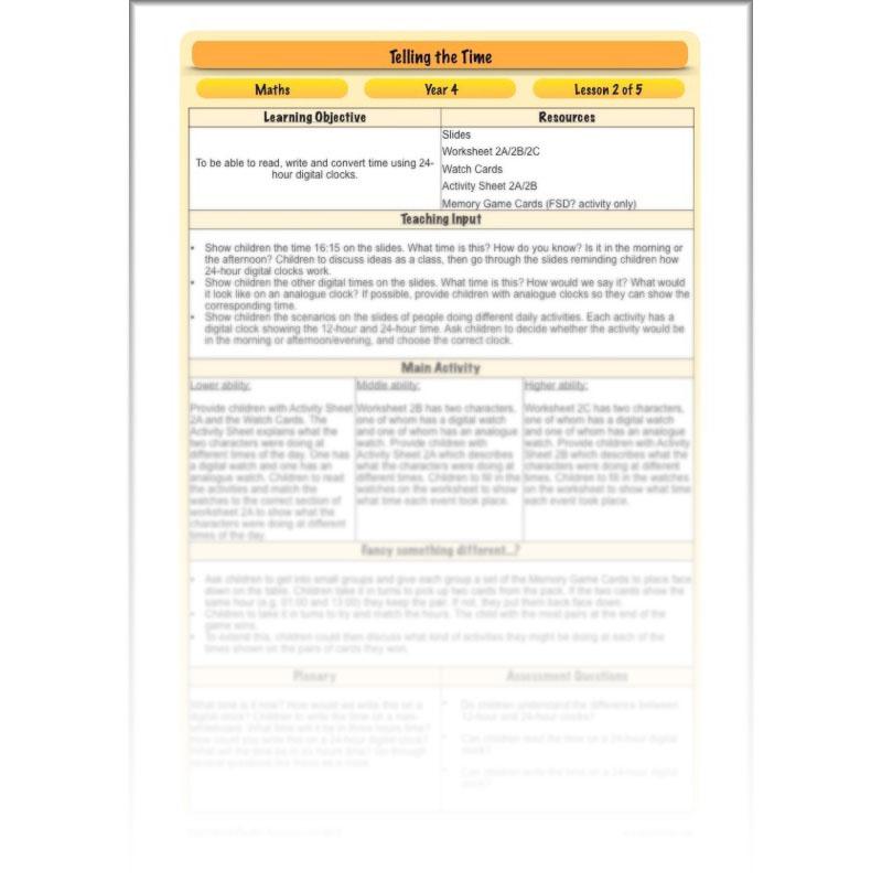 PlanBee Telling the Time KS2 | Year 4 Maths Lessons and Resources