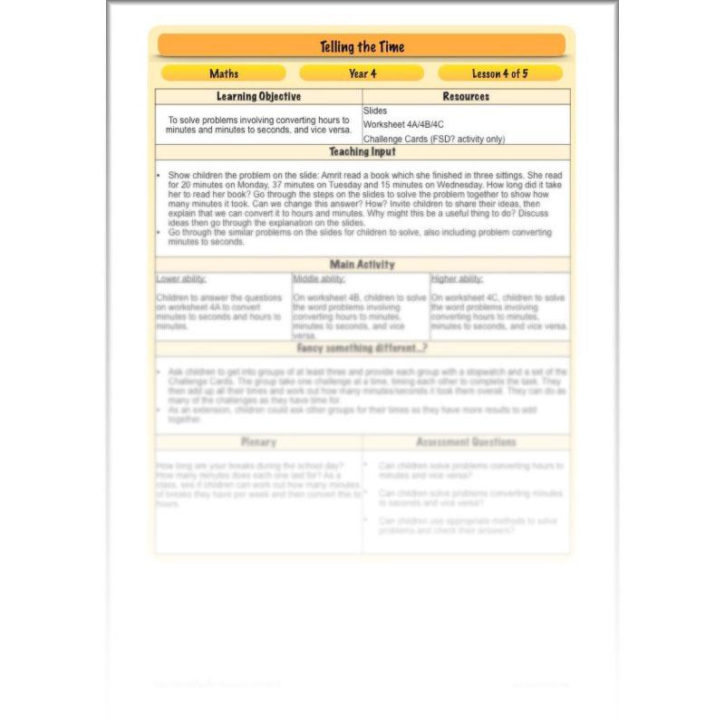 PlanBee Telling the Time KS2 | Year 4 Maths Lessons and Resources