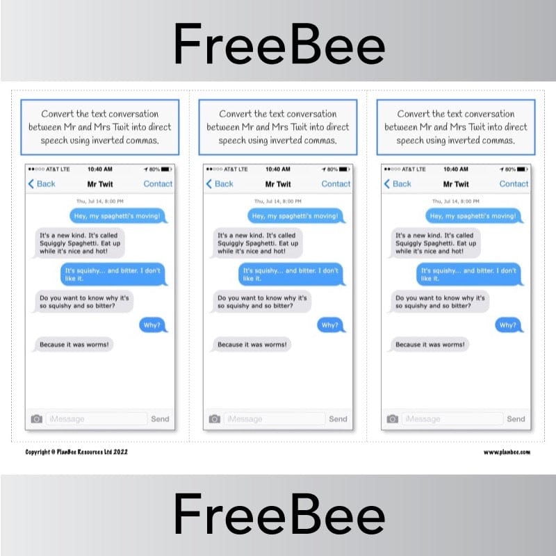 Free Text Message Conversations by PlanBee