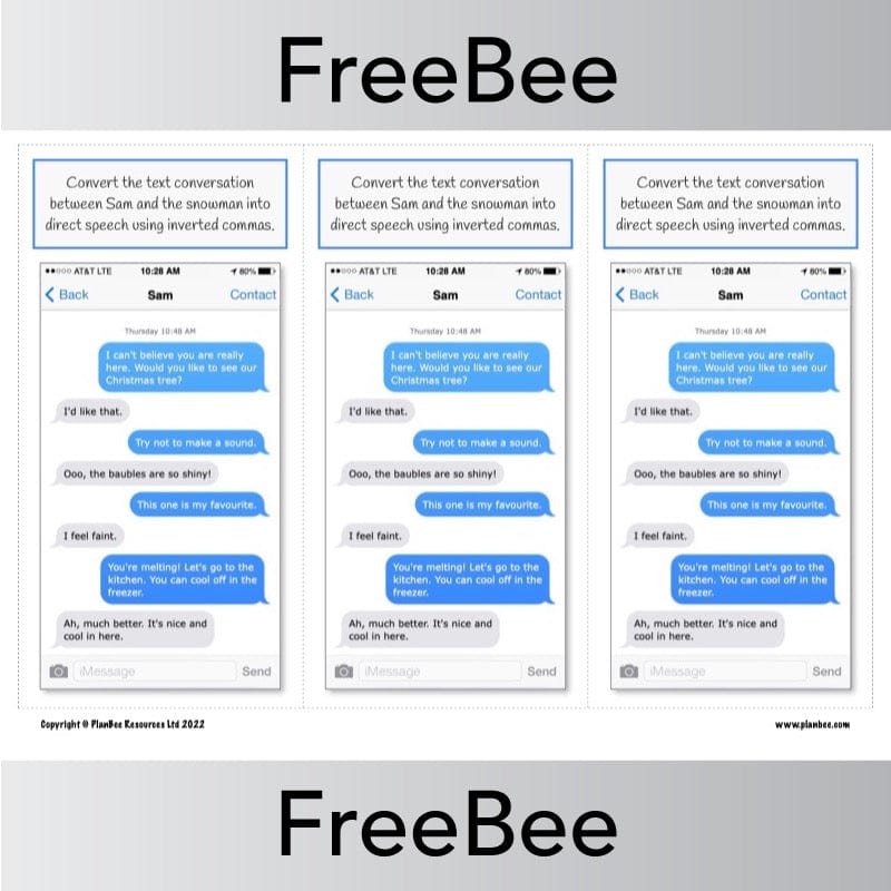 Text Message Conversations Free PDF Printable by PlanBee