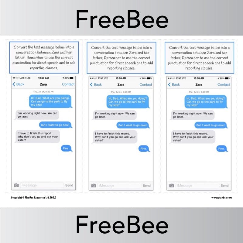Free Text Message Conversations by PlanBee
