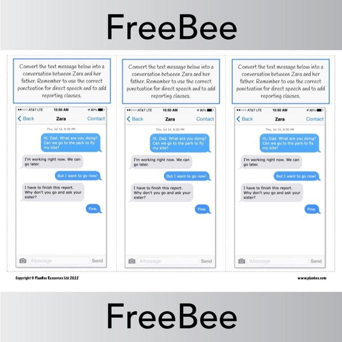 Free Text Message Conversations by PlanBee