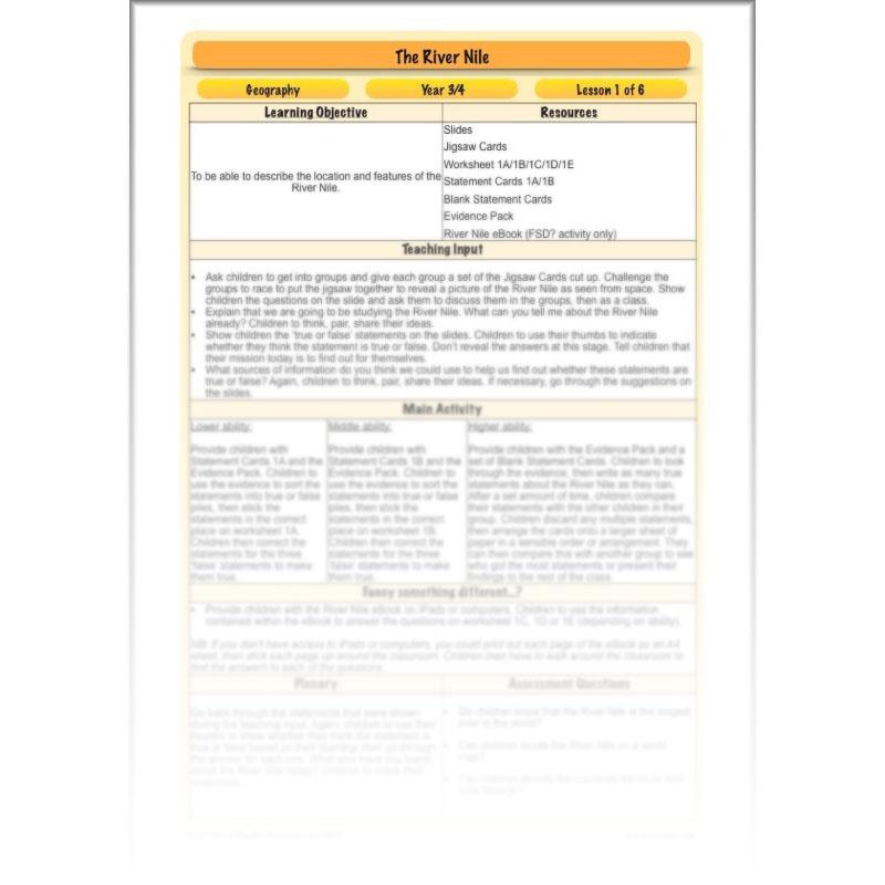 PlanBee The River Nile KS2 Geography Lessons created by PlanBee