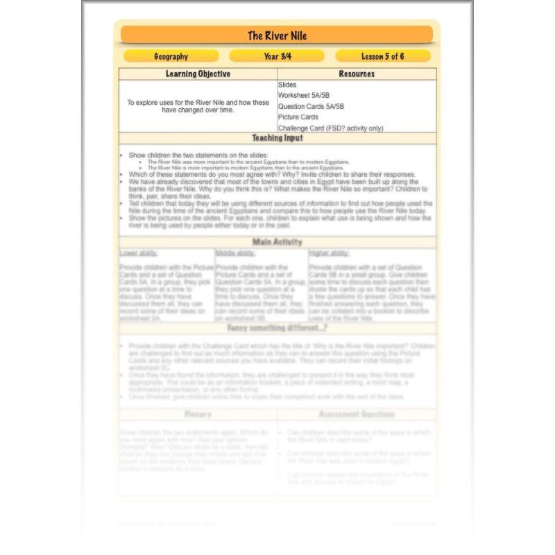 PlanBee The River Nile KS2 Geography Lessons created by PlanBee