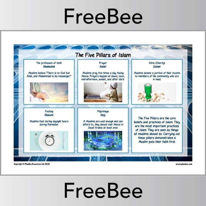 PlanBee The 5 Pillars of Islam KS2 Poster by PlanBee