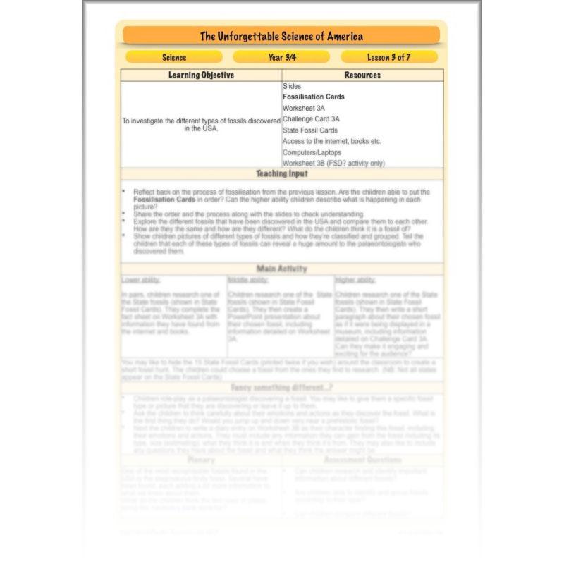 PlanBee The Unforgettable Science of America: KS2 Science Planning