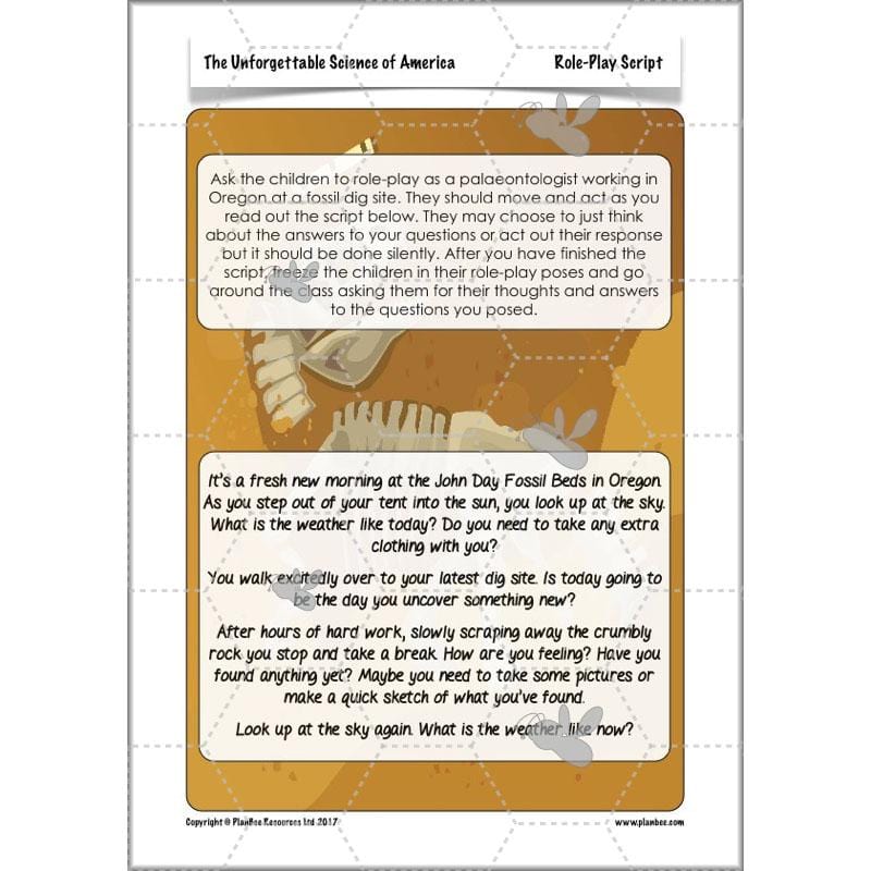 PlanBee The Unforgettable Science of America: KS2 Science Planning