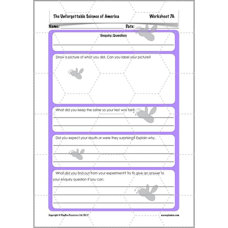 PlanBee The Unforgettable Science of America: KS2 Science Planning