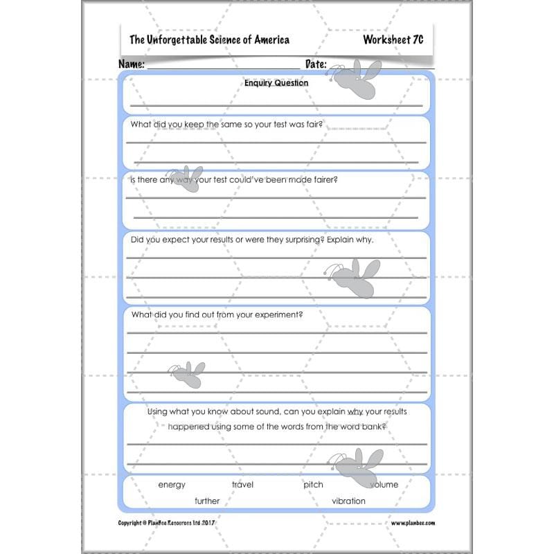 PlanBee The Unforgettable Science of America: KS2 Science Planning