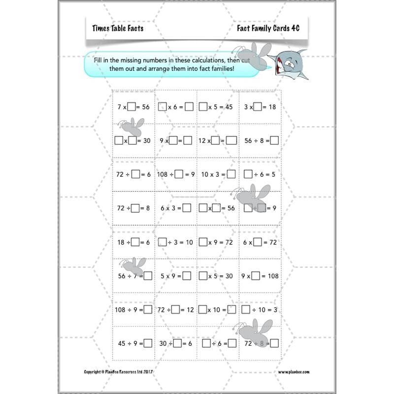 PlanBee Times Table Facts - Complete Maths Planning and Resources for Year 4