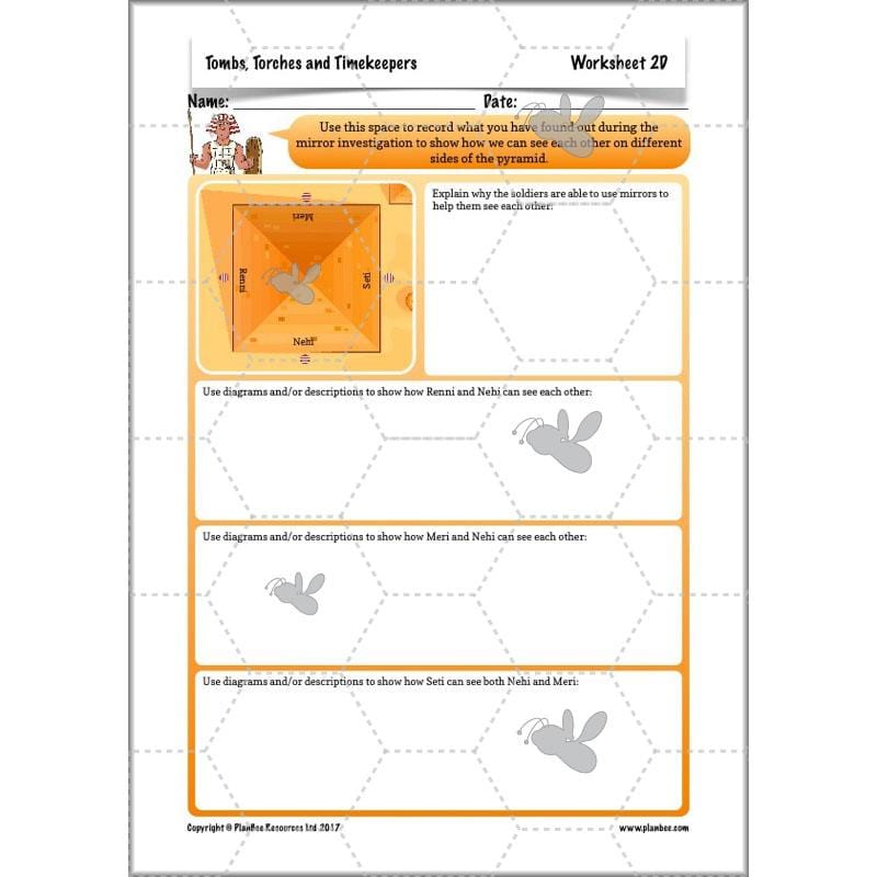 PlanBee Ancient Egypt Science - Light and Shadow: Year 3 Science