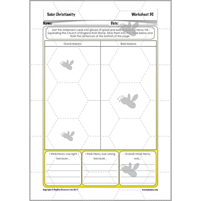 PlanBee Tudor Christianity: Tudor Religion KS2 RE Lessons by PlanBee