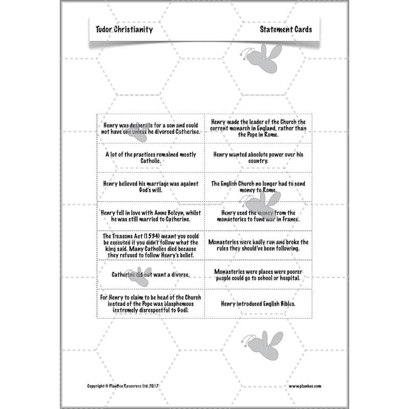 PlanBee Tudor Christianity: Tudor Religion KS2 RE Lessons by PlanBee