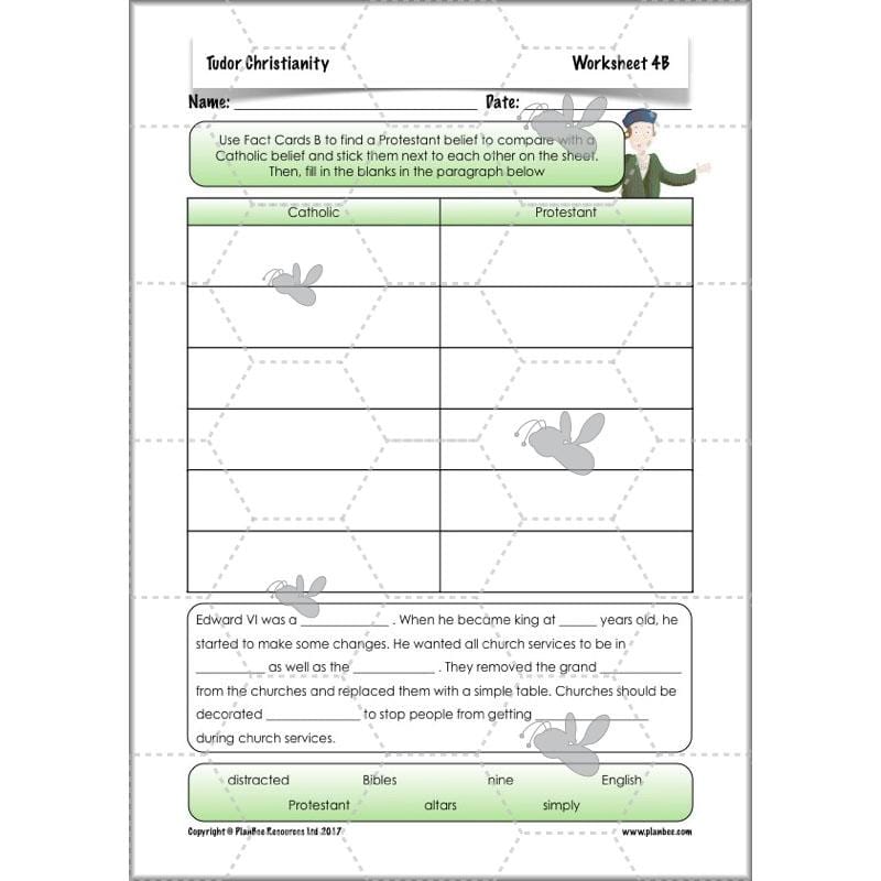 PlanBee Tudor Christianity: Tudor Religion KS2 RE Lessons by PlanBee
